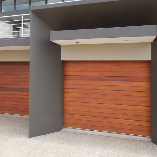 Horizontal Slatted Timber Garage Doors